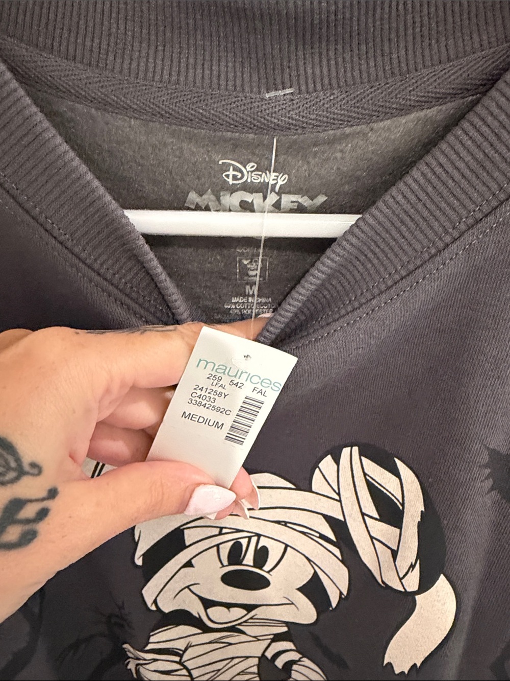 Disney Mickey Mouse Mummy Graphic Sweatshirt - Charcoal Gray - Picture 4 of 4
